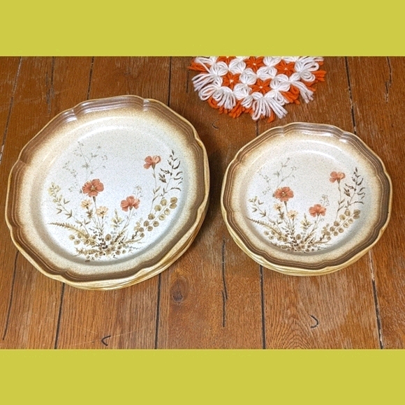 *SOLD* 8pc Mikasa Whole Wheat 'Jardiniere' plates - Picture 2 of 9